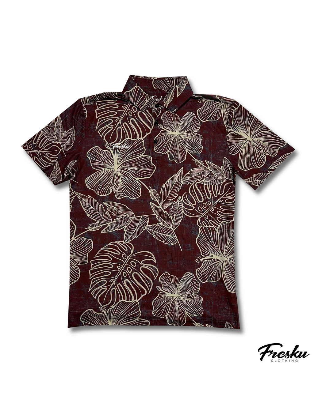 DEEP MAROON HIBISCUS - ACTIVE POLO