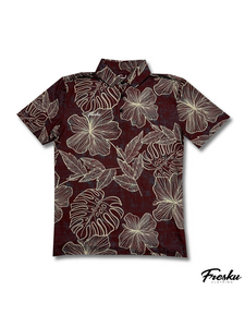 DEEP MAROON HIBISCUS - ACTIVE POLO