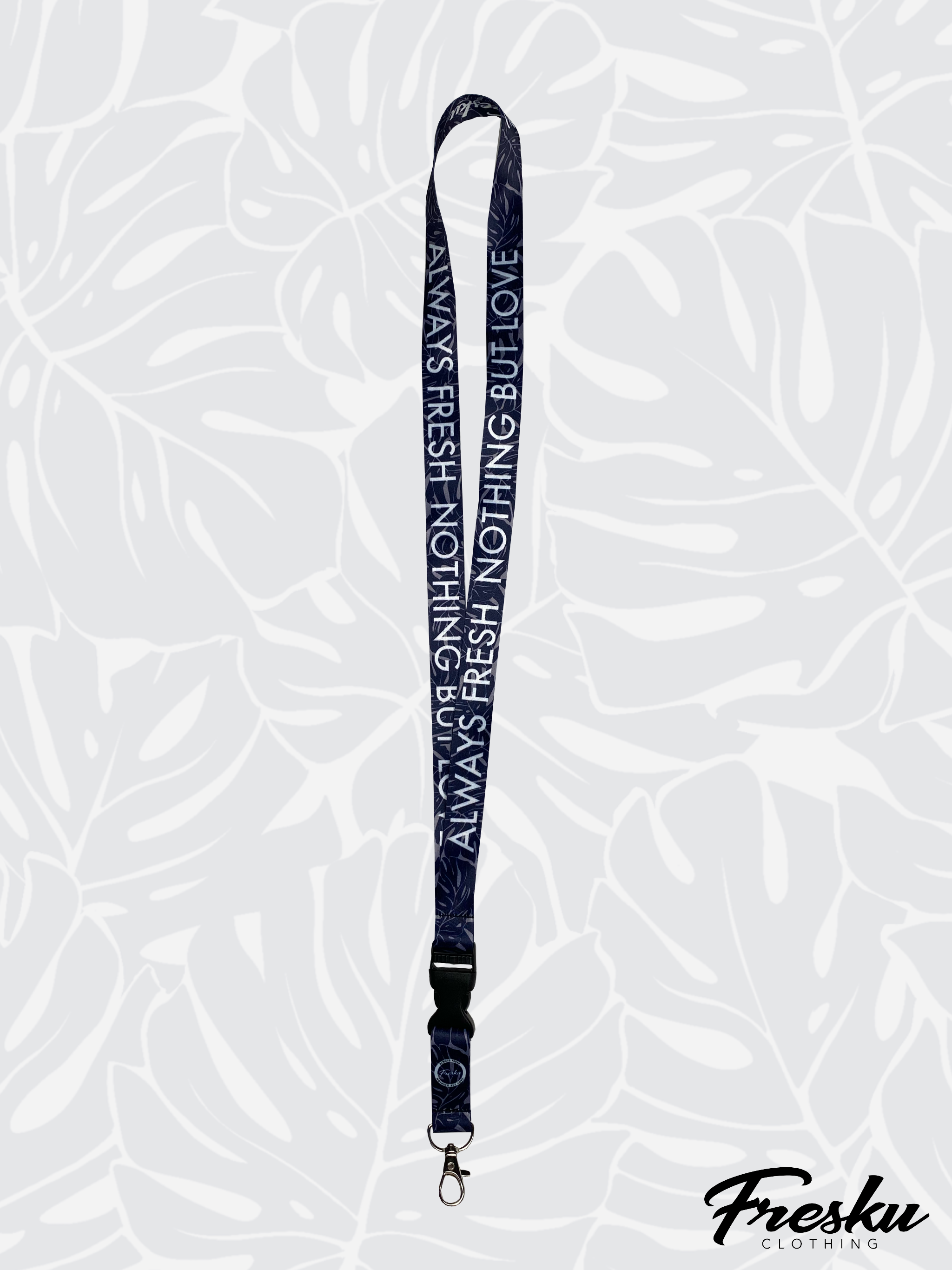 BLUE MONSTERA LANYARD