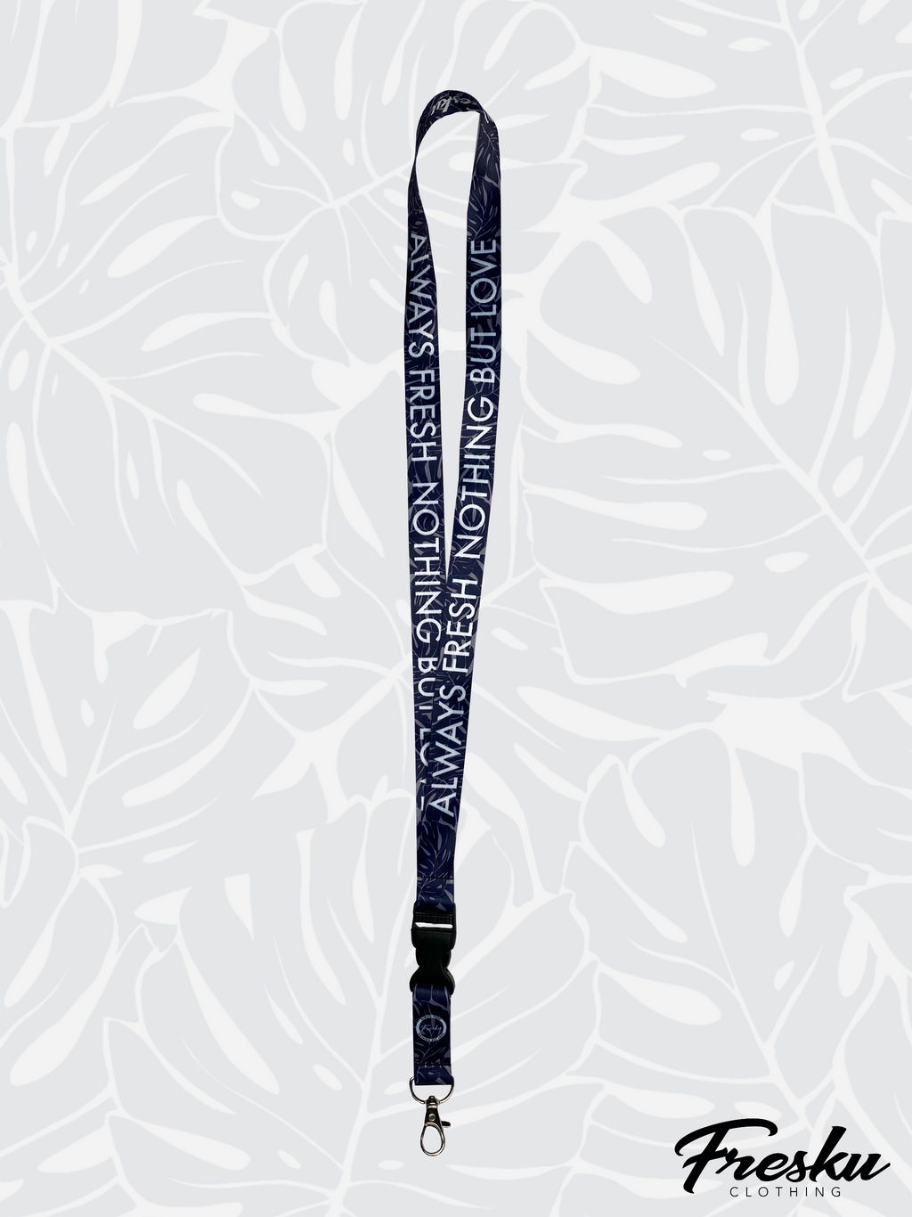 BLUE MONSTERA LANYARD
